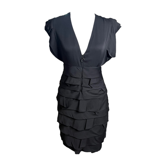 Robert Rodriguez Ruffle Zip Front Sleeveless Mini Dress sz 0 Bodycon - Picture 1 of 15